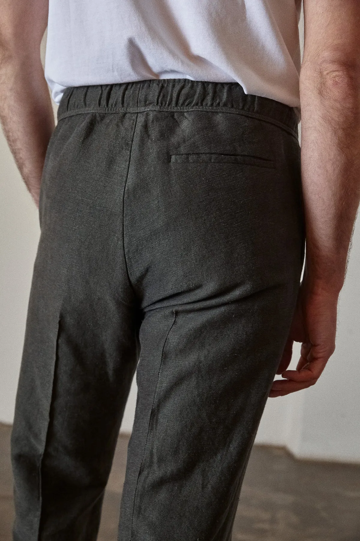 MAX trousers winter linen steel