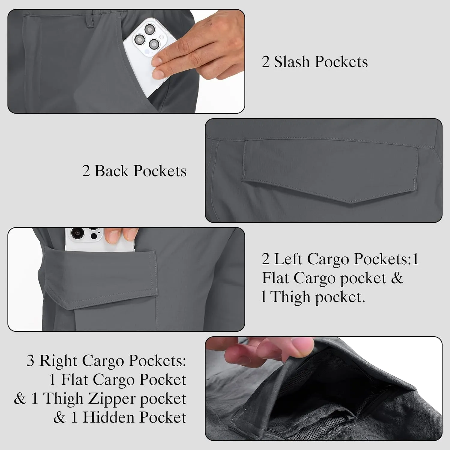 mixtiq Mens Hiking Cargo Shorts Lightweight Quick Dry Water Resistant for Golf Fishing Summer Travel Casual with 9 Pockets