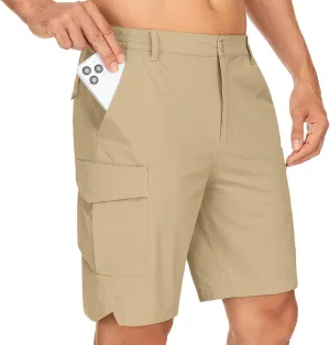 mixtiq Mens Hiking Cargo Shorts Lightweight Quick Dry Water Resistant for Golf Fishing Summer Travel Casual with 9 Pockets