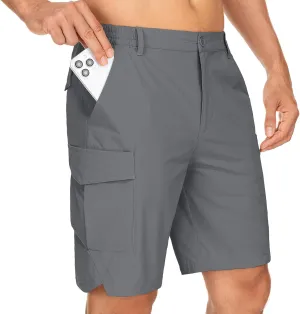 mixtiq Mens Hiking Cargo Shorts Lightweight Quick Dry Water Resistant for Golf Fishing Summer Travel Casual with 9 Pockets