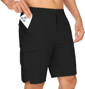 mixtiq Mens Hiking Cargo Shorts Lightweight Quick Dry Water Resistant for Golf Fishing Summer Travel Casual with 9 Pockets
