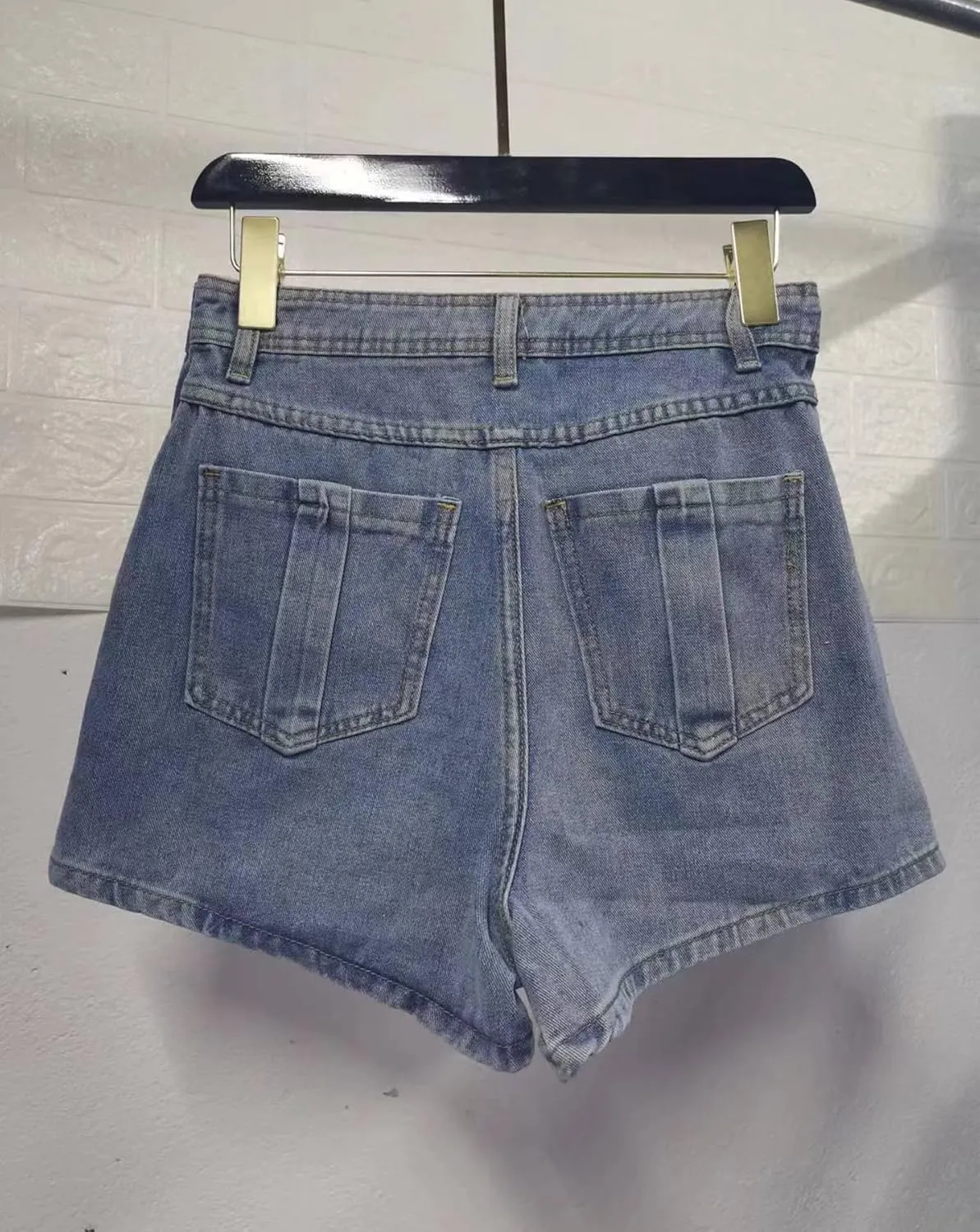 Molisry Women's Denim Shorts Skorts High Waist Double Side Asymmetrical Hem Jean Skort Skirt