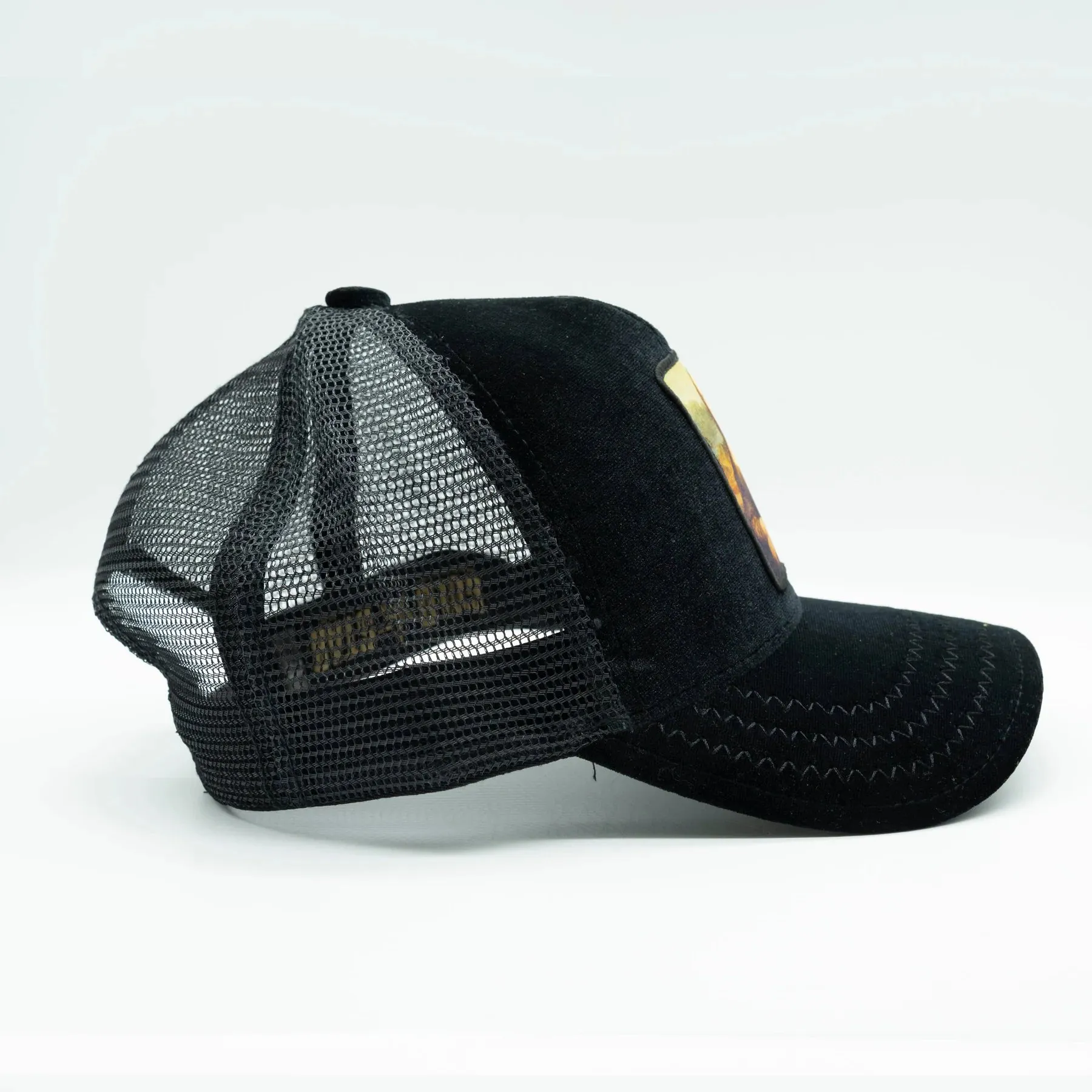 Monalisa Velvet Trucker Hat (Black) - GS1003