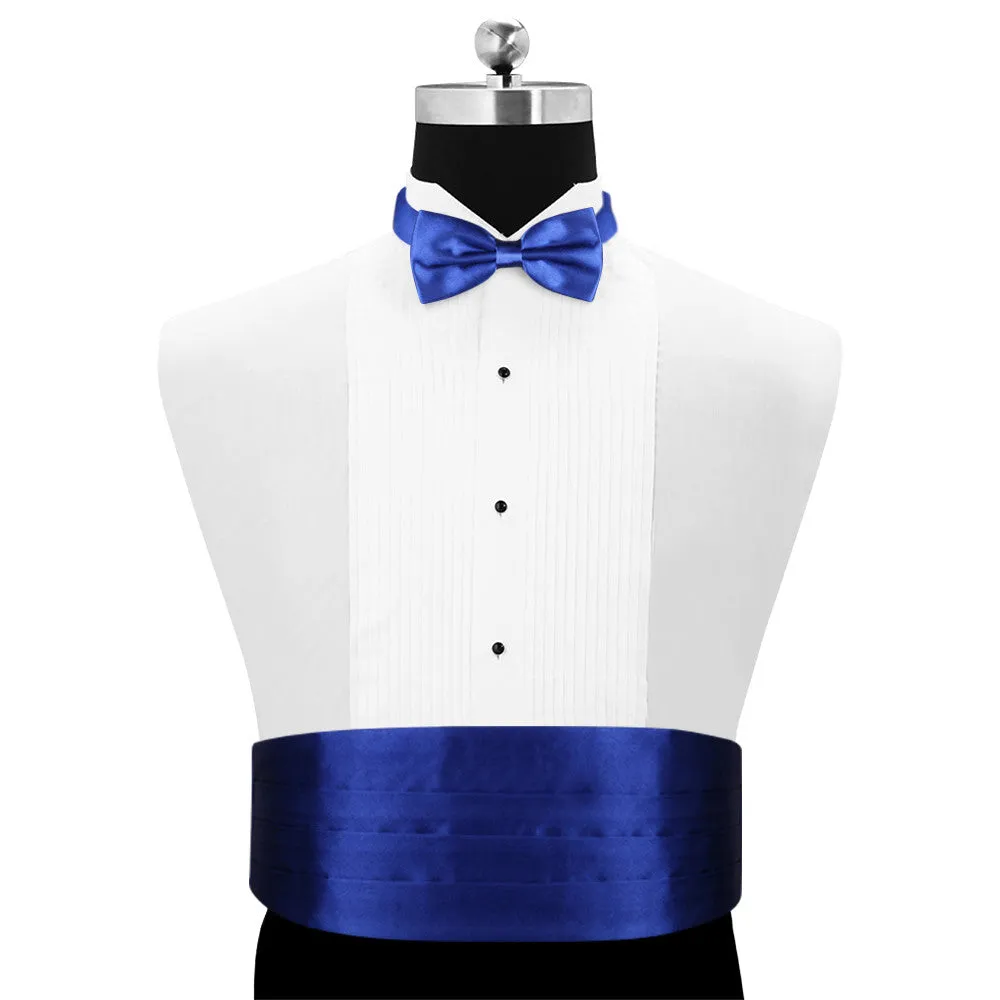 Peluche Bold Blue Cummerbund & Bow Tie Set
