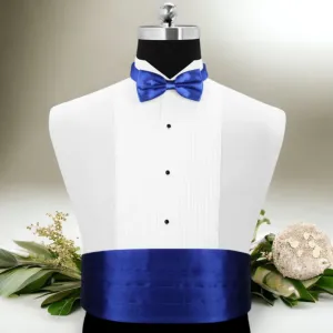 Peluche Bold Blue Cummerbund & Bow Tie Set