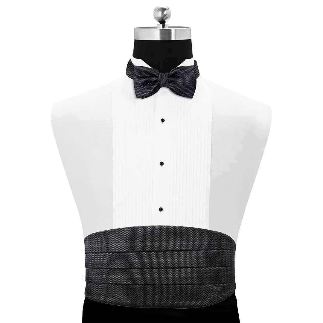Peluche Regal Attire Black Cummerband & Bowtie Set