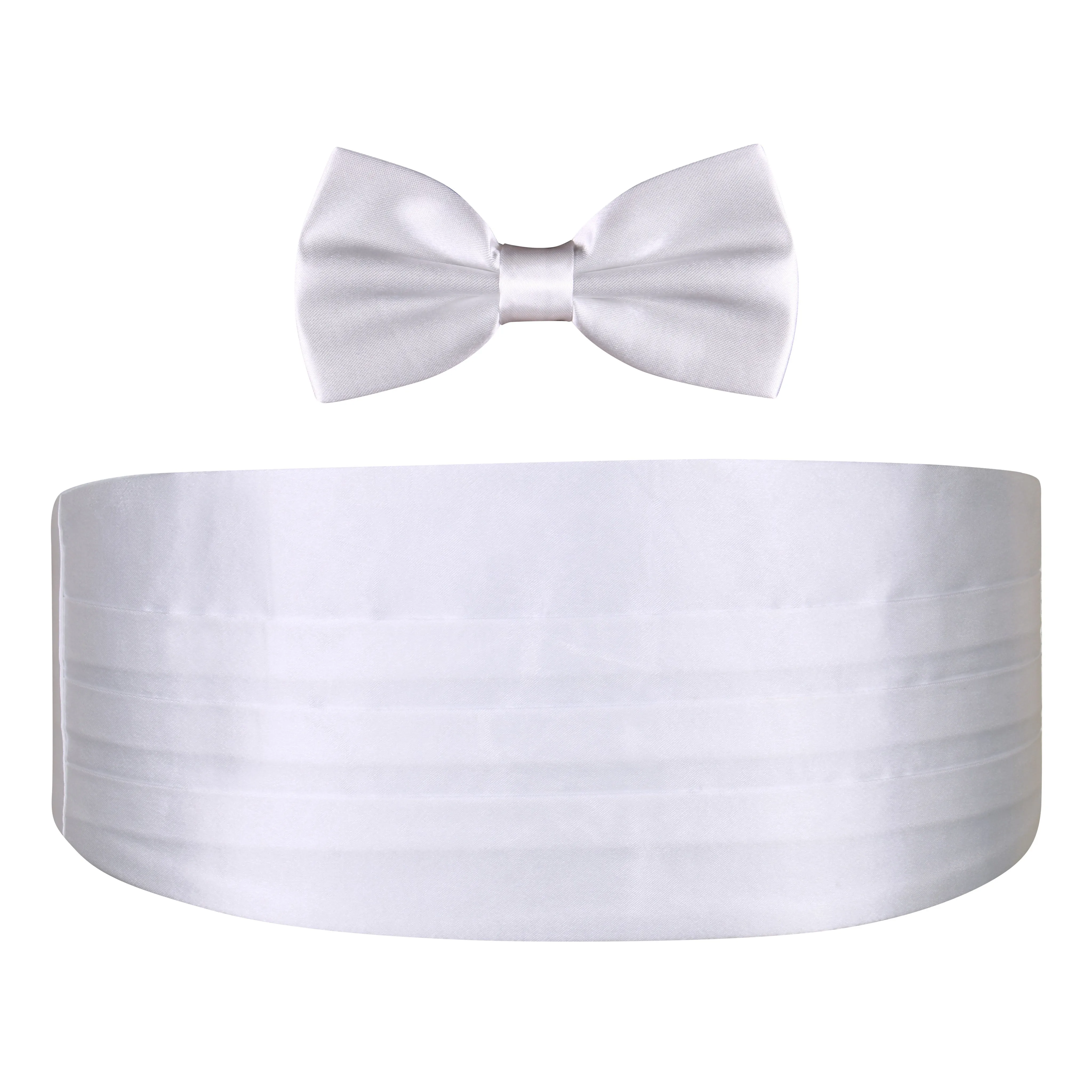 Peluche Royal White Cummerbund & Bow Tie Set