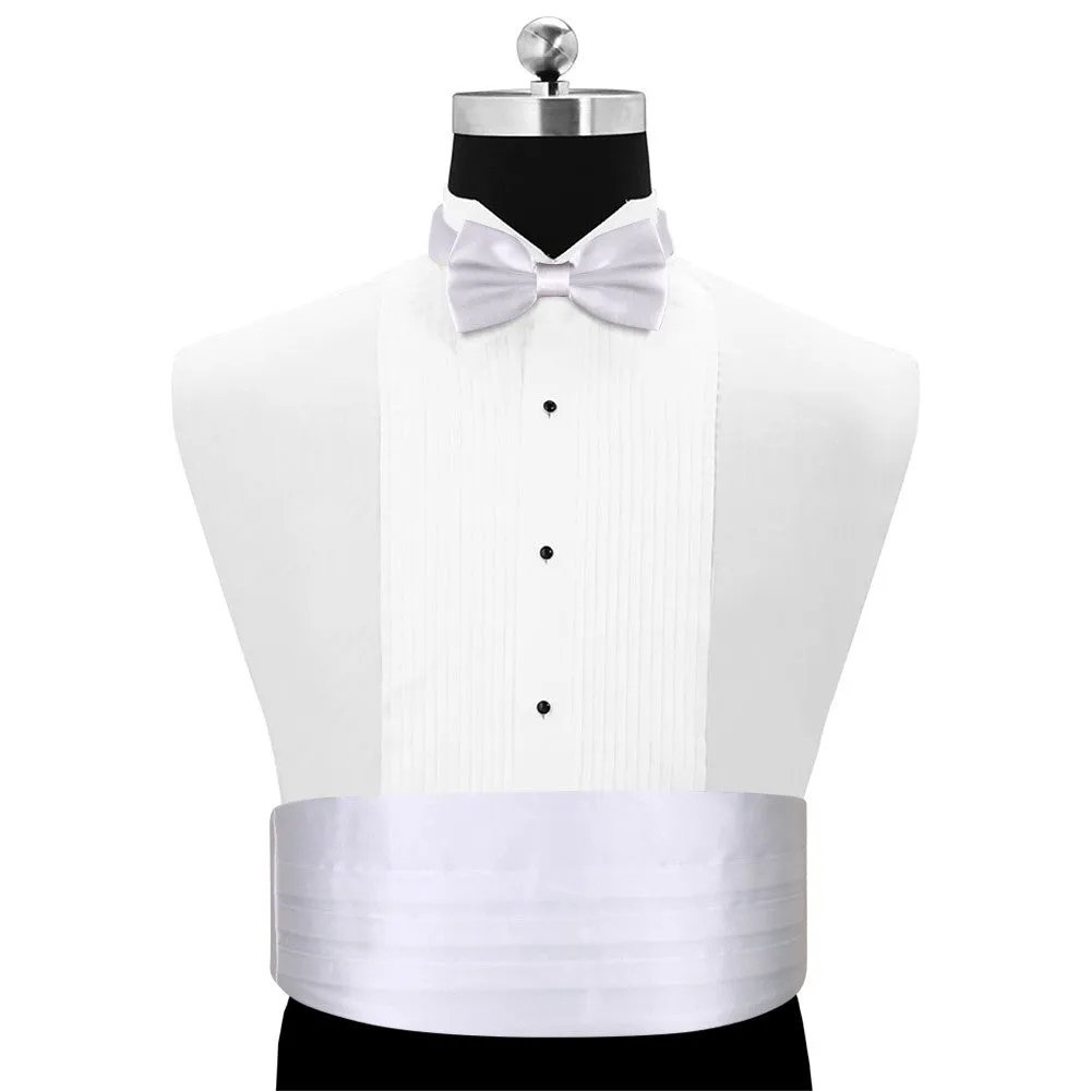 Peluche Royal White Cummerbund & Bow Tie Set