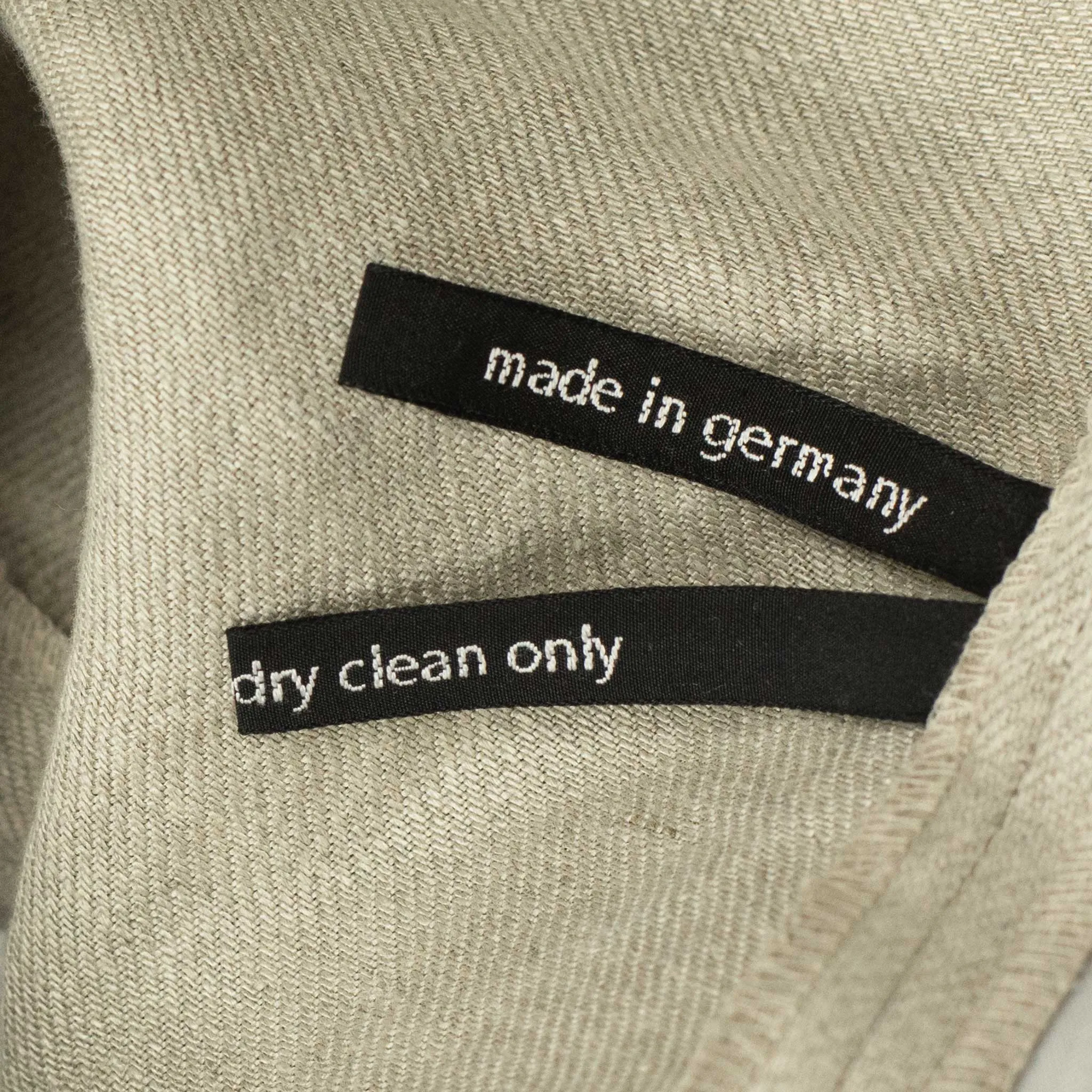 Pleated drawstring trousers in soft oatmeal washed linen twill