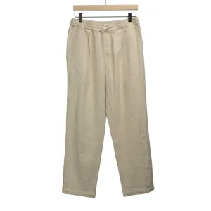 Pleated easy pants in alabaster linen cotton