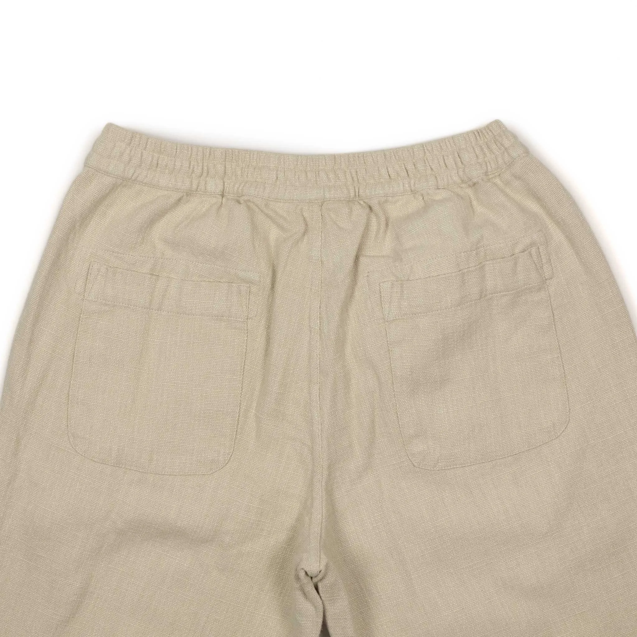 Pleated easy pants in alabaster linen cotton