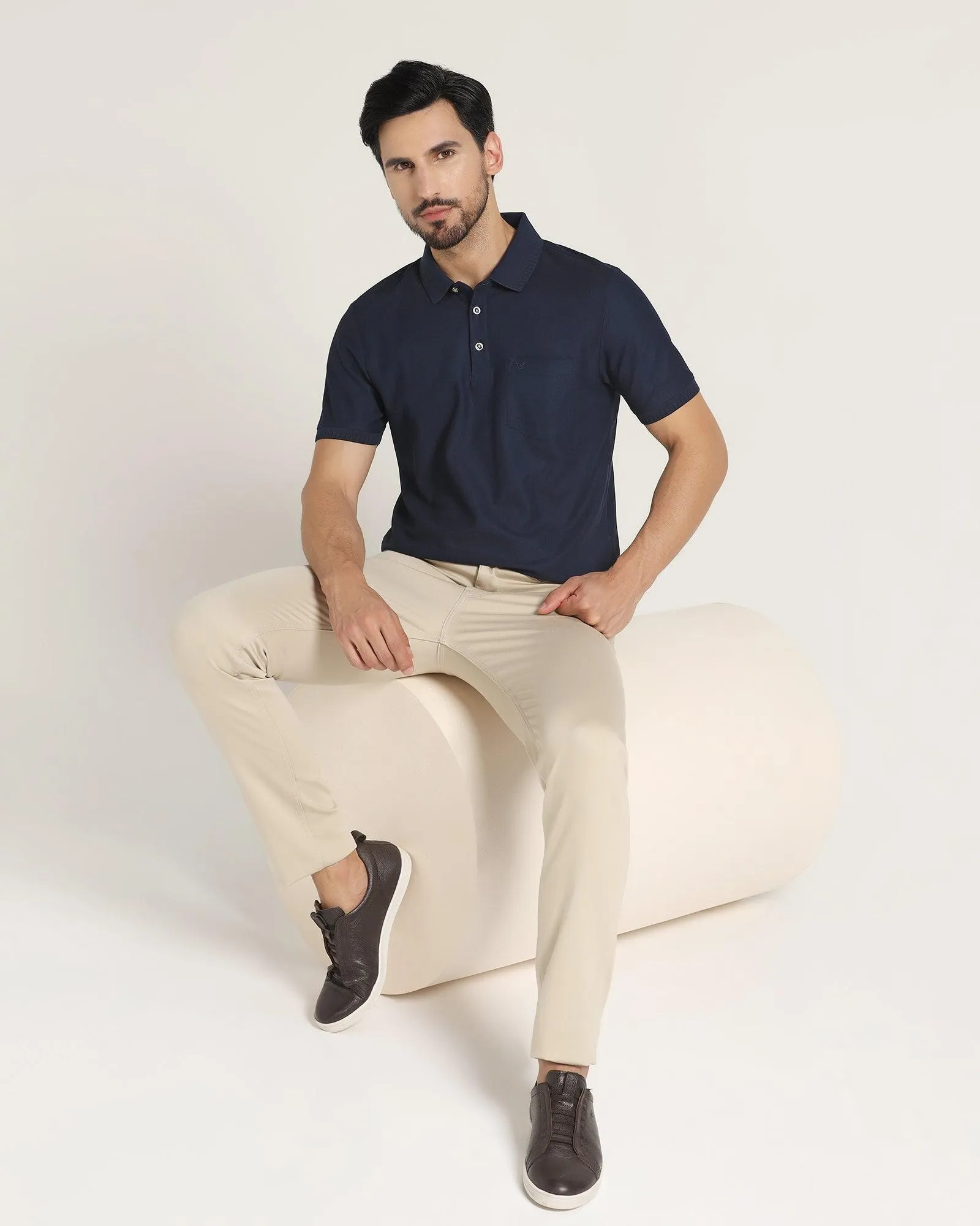 Polo Navy Solid T-Shirt - Bingo