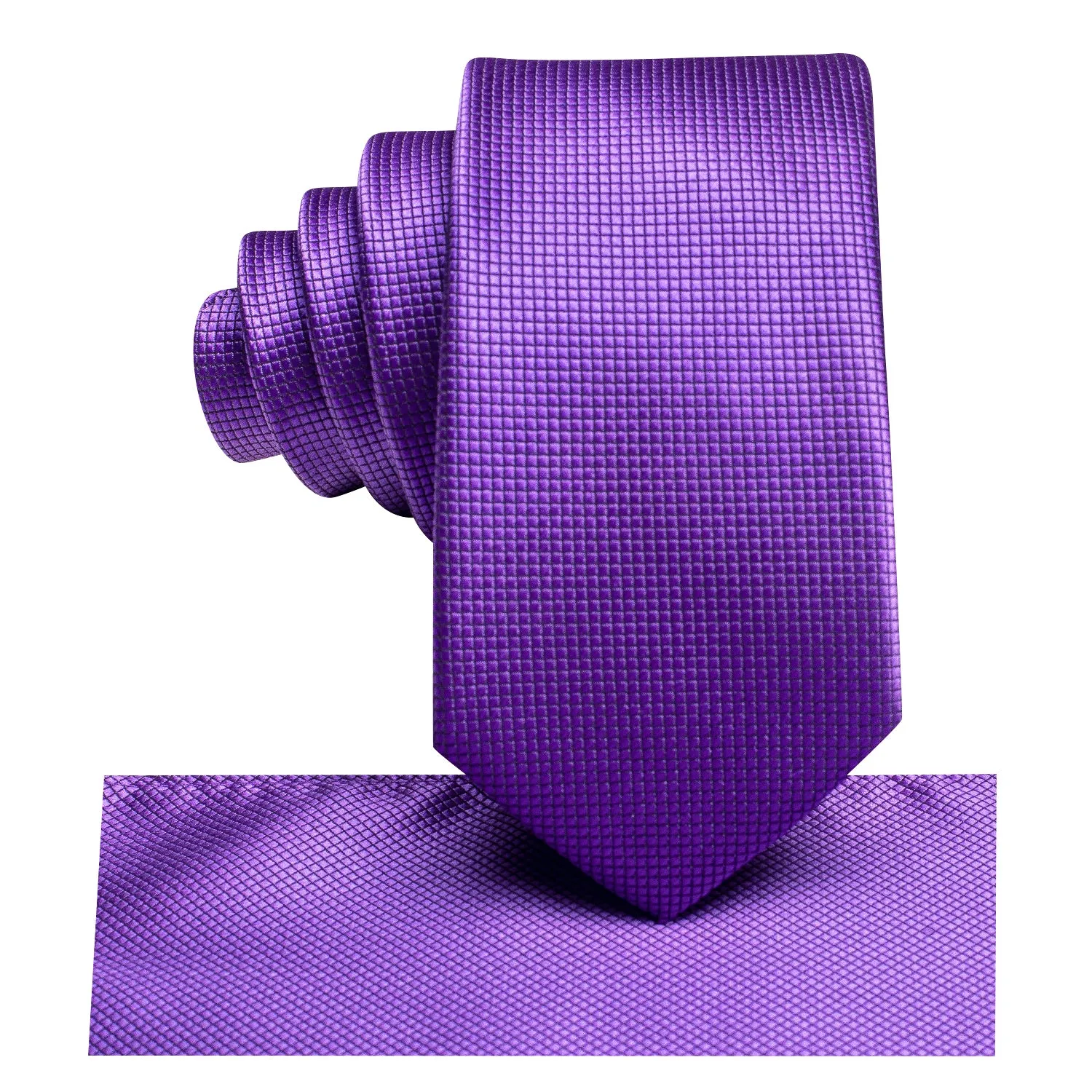 Purple Solid Children's Kids Boys Tie Pocket Square 6cm