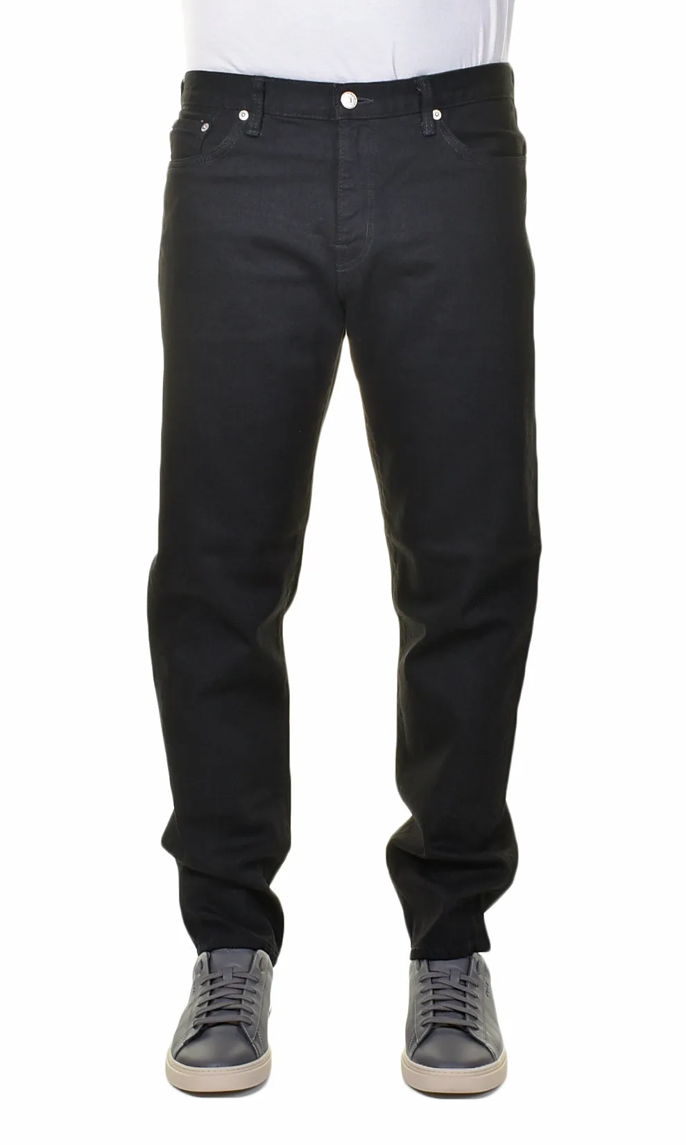 Regular Tapered Jeans Kaihara Black x Black Stretch Denim