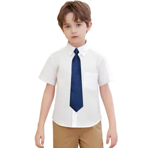 Royal Blue Plaid Boys Pre-tied Adjustable Tie Pocket Square