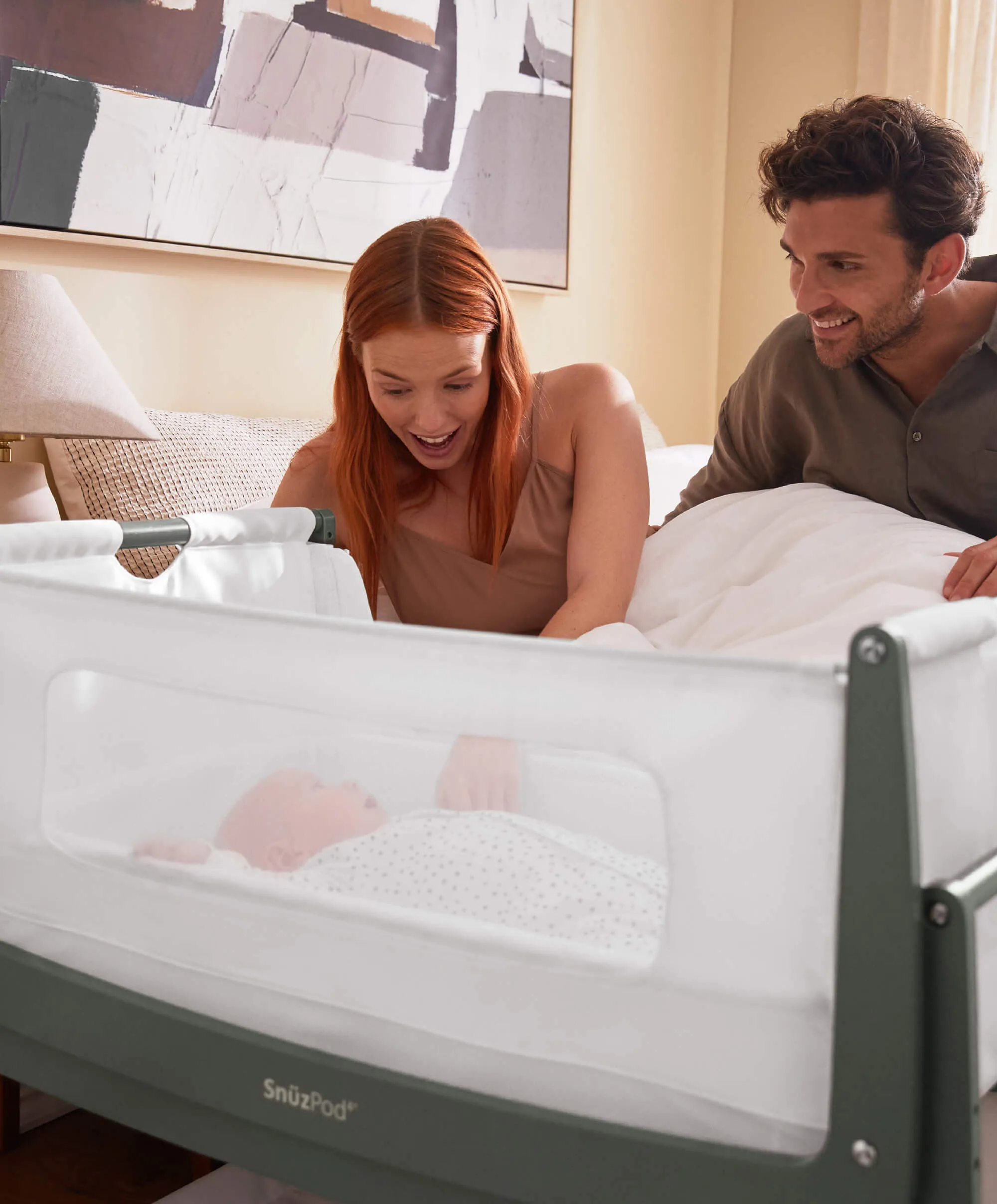 SnuzPod4 Bedside Crib - Sage Green