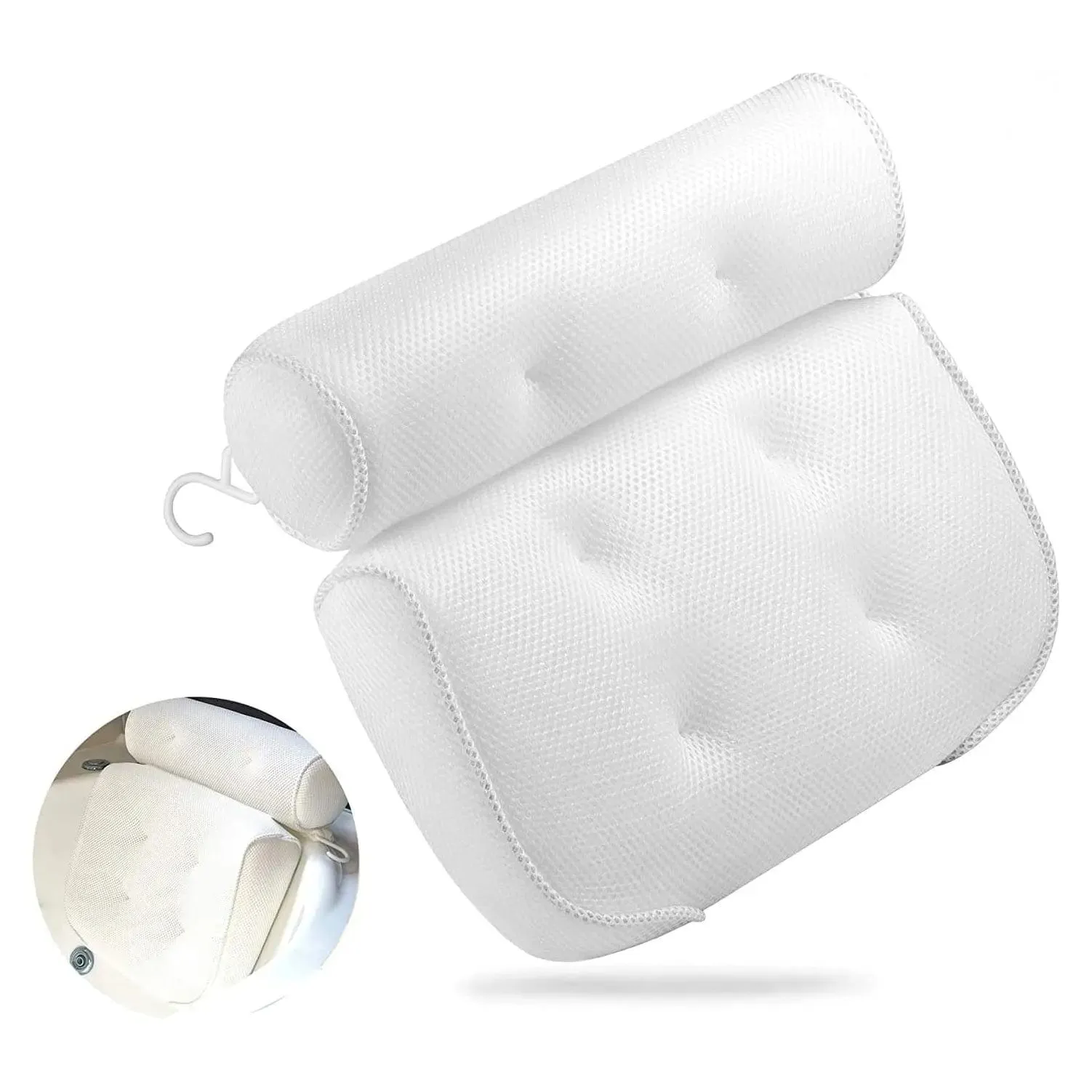 Spa Mesh Bath Pillow Soft Comfort Head Neck Support 36cm