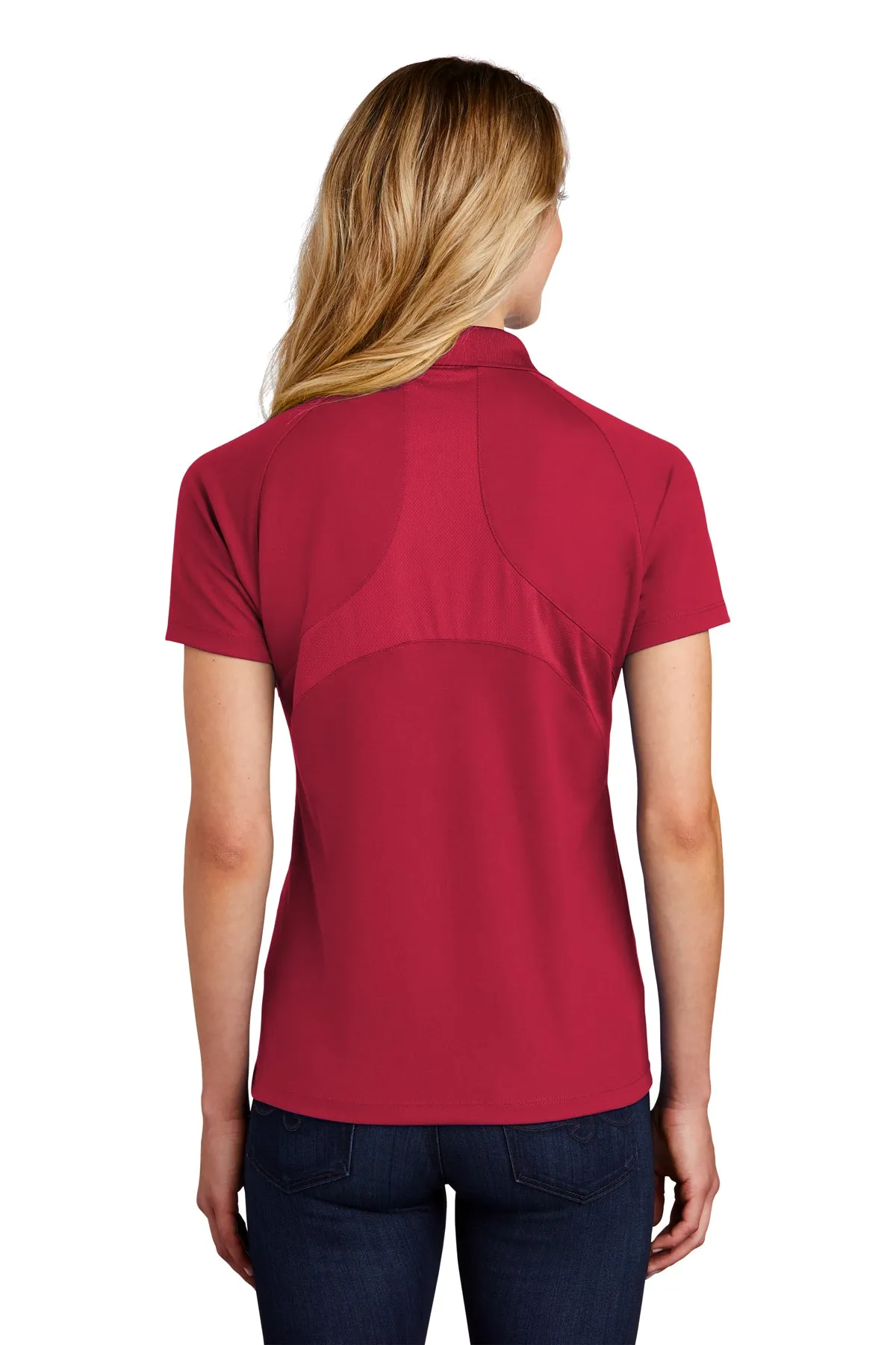 Sport-Tek Ladies Dri-Mesh Customized Pro Polos, Engine Red