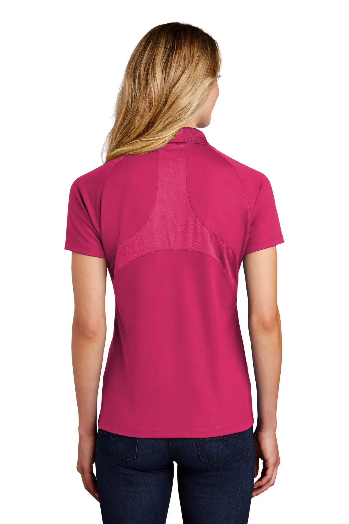 Sport-Tek Ladies Dri-Mesh Customized Pro Polos, Pink Raspberry