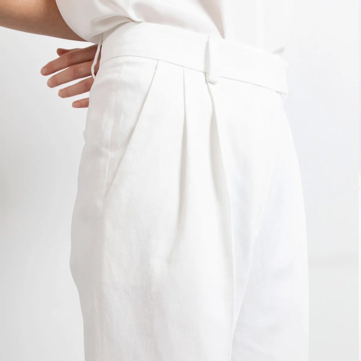 Swipe Pleated Wide Leg Pants Long