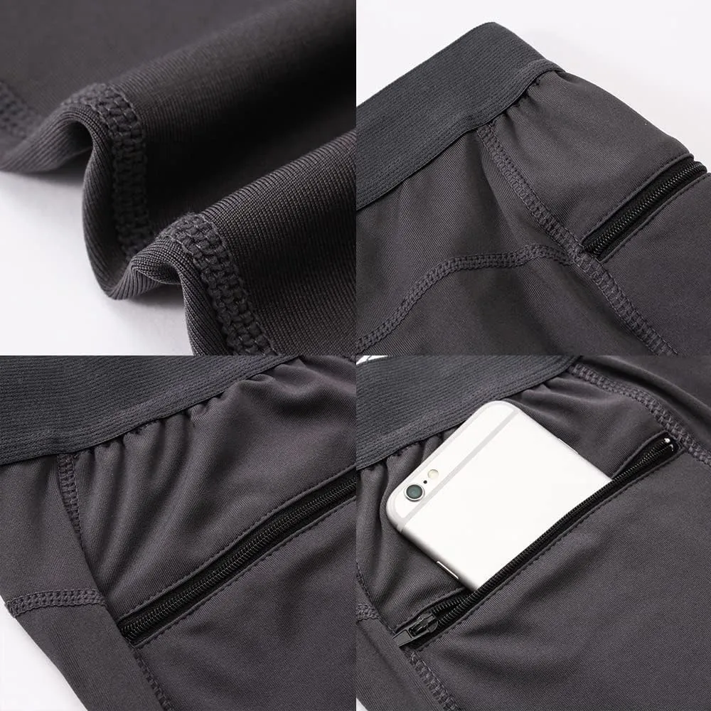 TopTie Men's Compression Pants Zipper Pocket Baselayer Sports Tights Leggings