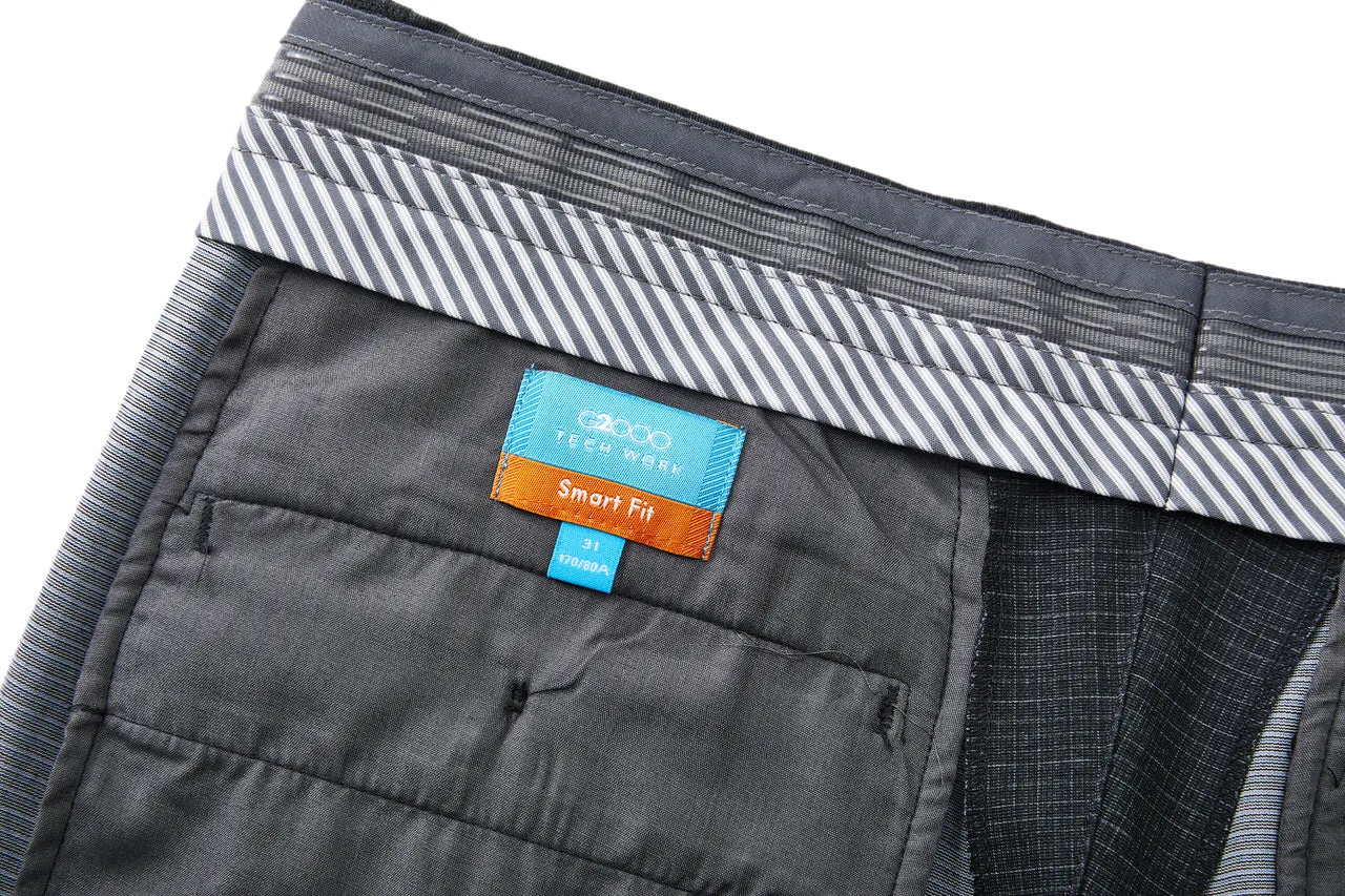Ultra Soft Multi-Way Stretch Pattern Formal Pants in Elastic Smart Fit
