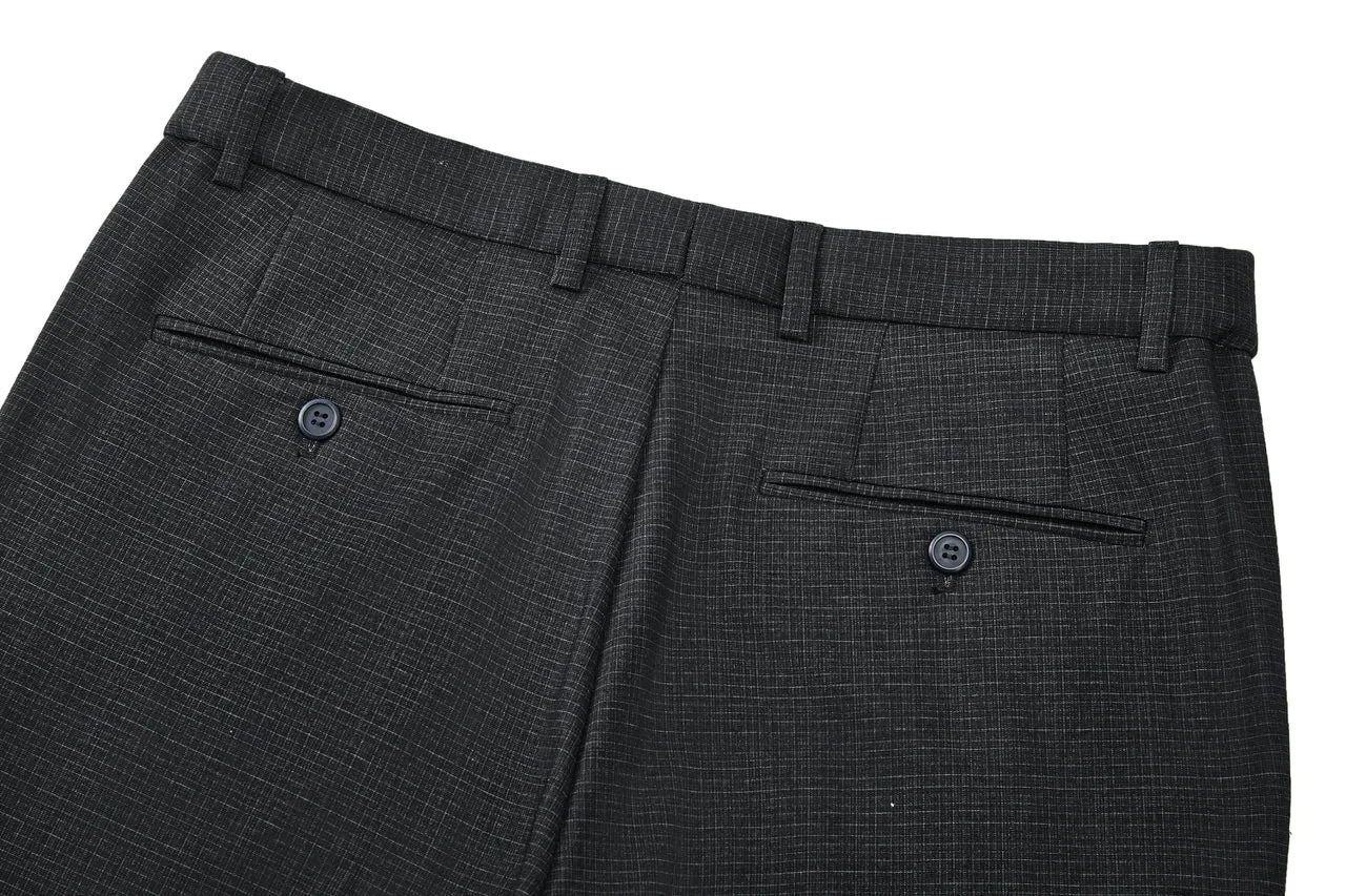 Ultra Soft Multi-Way Stretch Pattern Formal Pants in Elastic Smart Fit