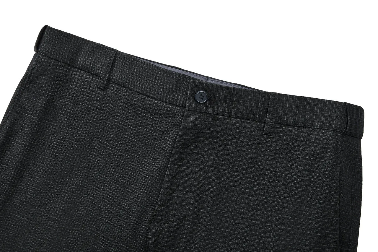 Ultra Soft Multi-Way Stretch Pattern Formal Pants in Elastic Smart Fit