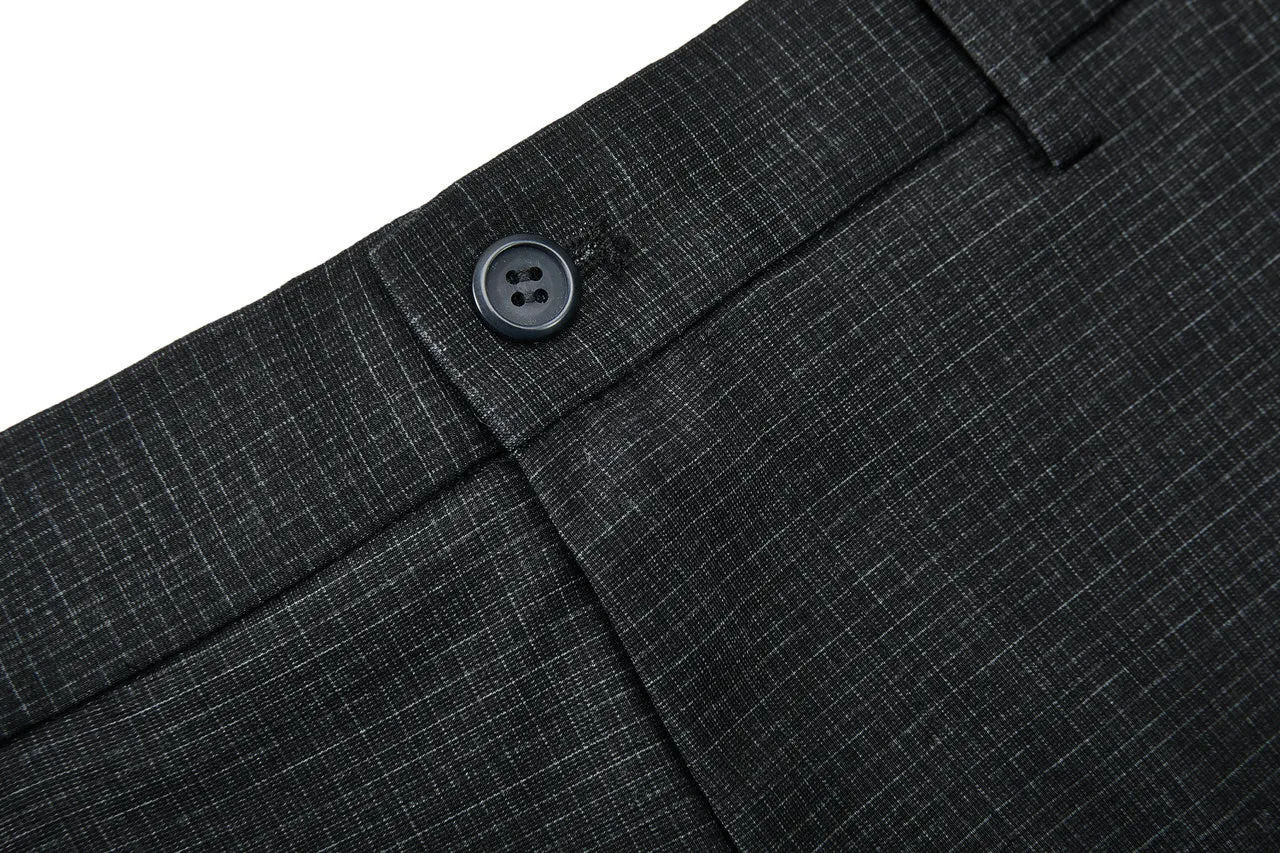 Ultra Soft Multi-Way Stretch Pattern Formal Pants in Elastic Smart Fit