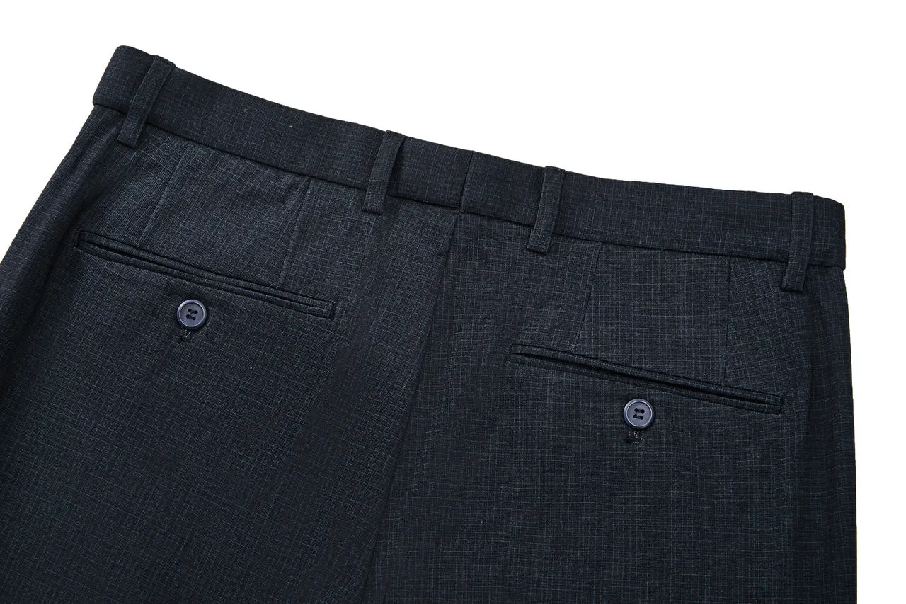 Ultra Soft Multi-Way Stretch Pattern Formal Pants in Elastic Smart Fit