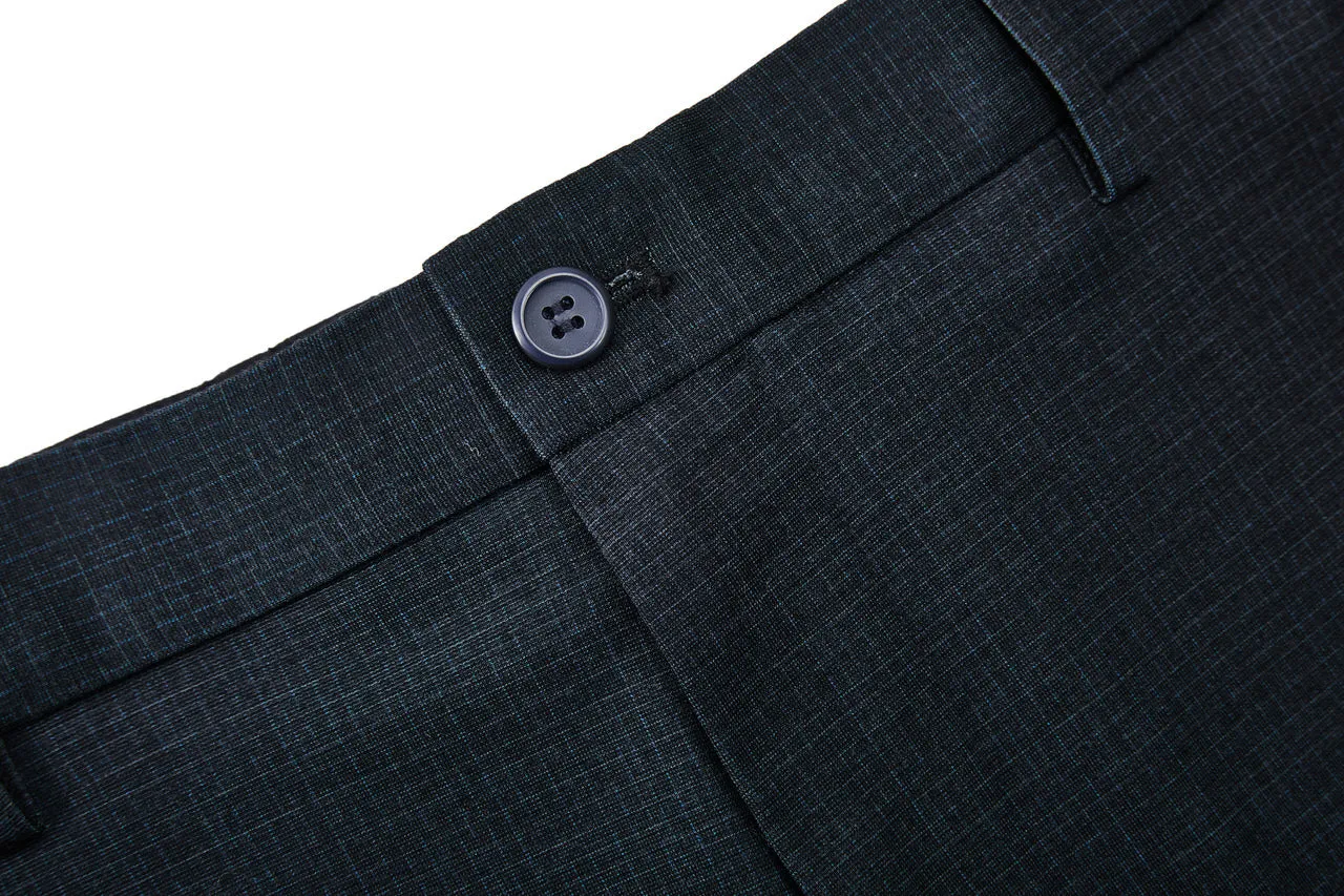 Ultra Soft Multi-Way Stretch Pattern Formal Pants in Elastic Smart Fit