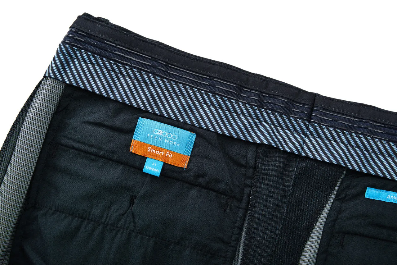 Ultra Soft Multi-Way Stretch Pattern Formal Pants in Elastic Smart Fit