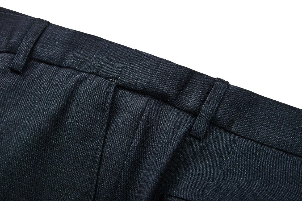 Ultra Soft Multi-Way Stretch Pattern Formal Pants in Elastic Smart Fit