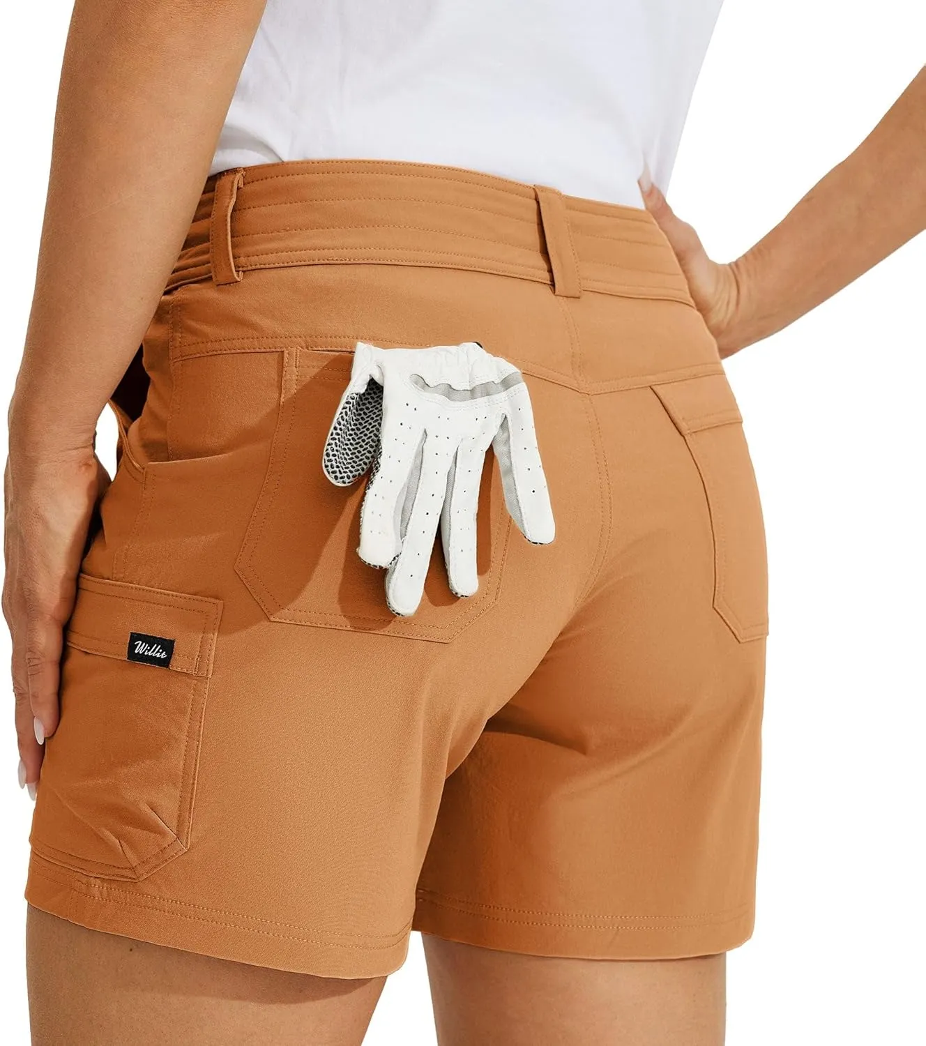 Willit Women's Golf Cargo Shorts Quick Dry Hiking Athletic Casual Summer Shorts with Pockets 5"